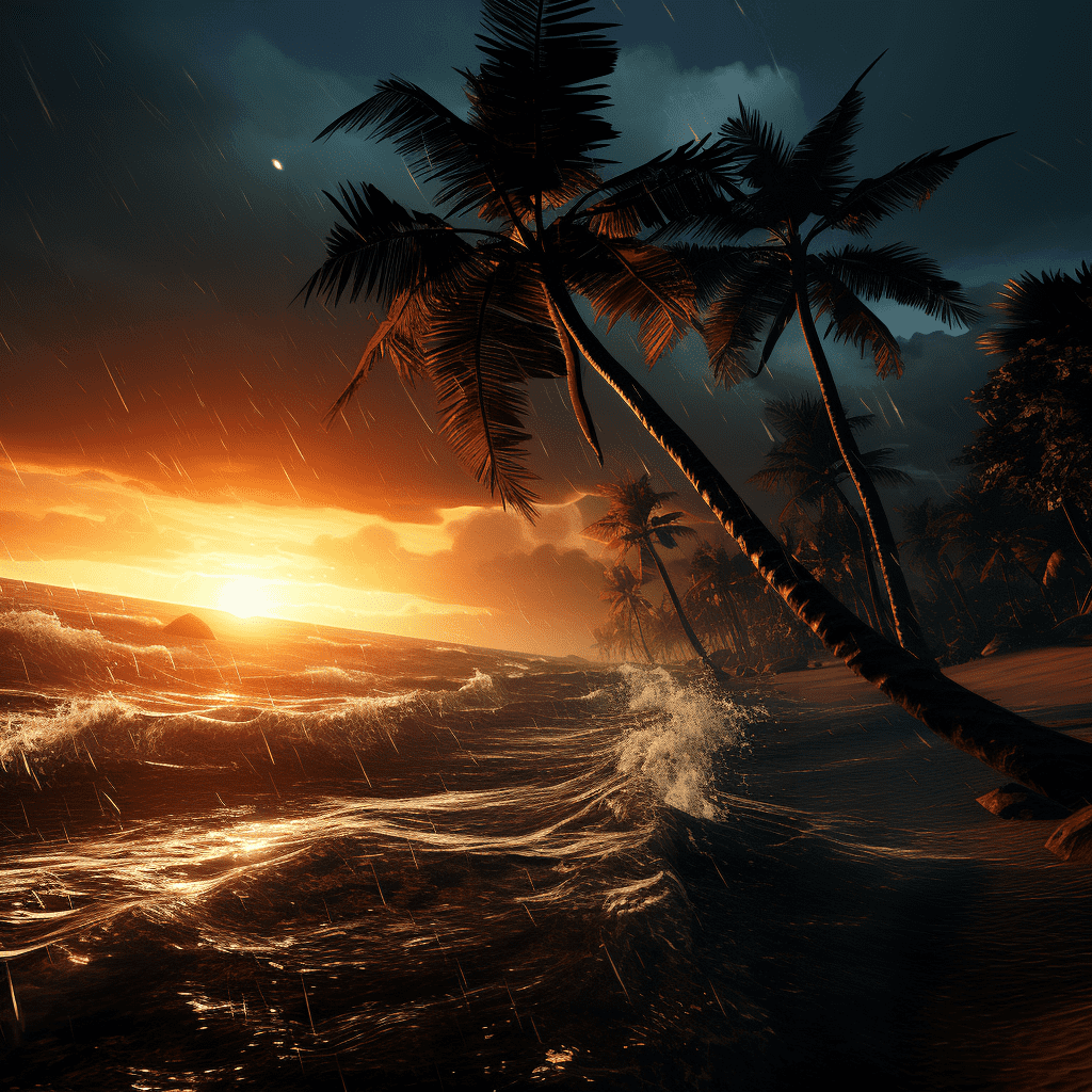 Tropical Sunset Rain" by Tahoe Blue Art