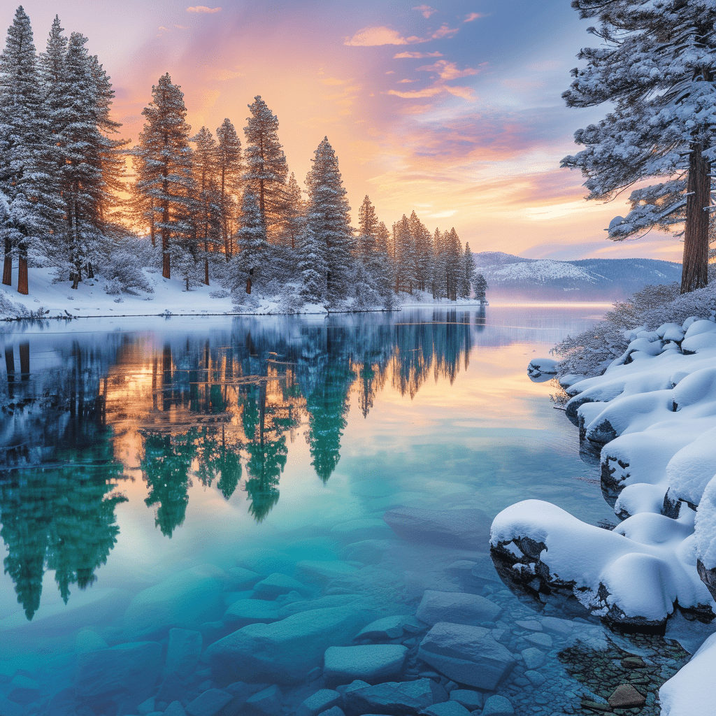 Winter in South Lake Tahoe by Tahoe Blue Art.