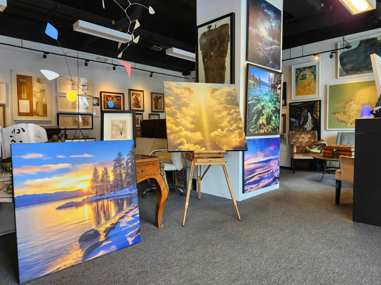 Tahoe Blue Art inside Genius Fine Art Gallery Lake Tahoe.