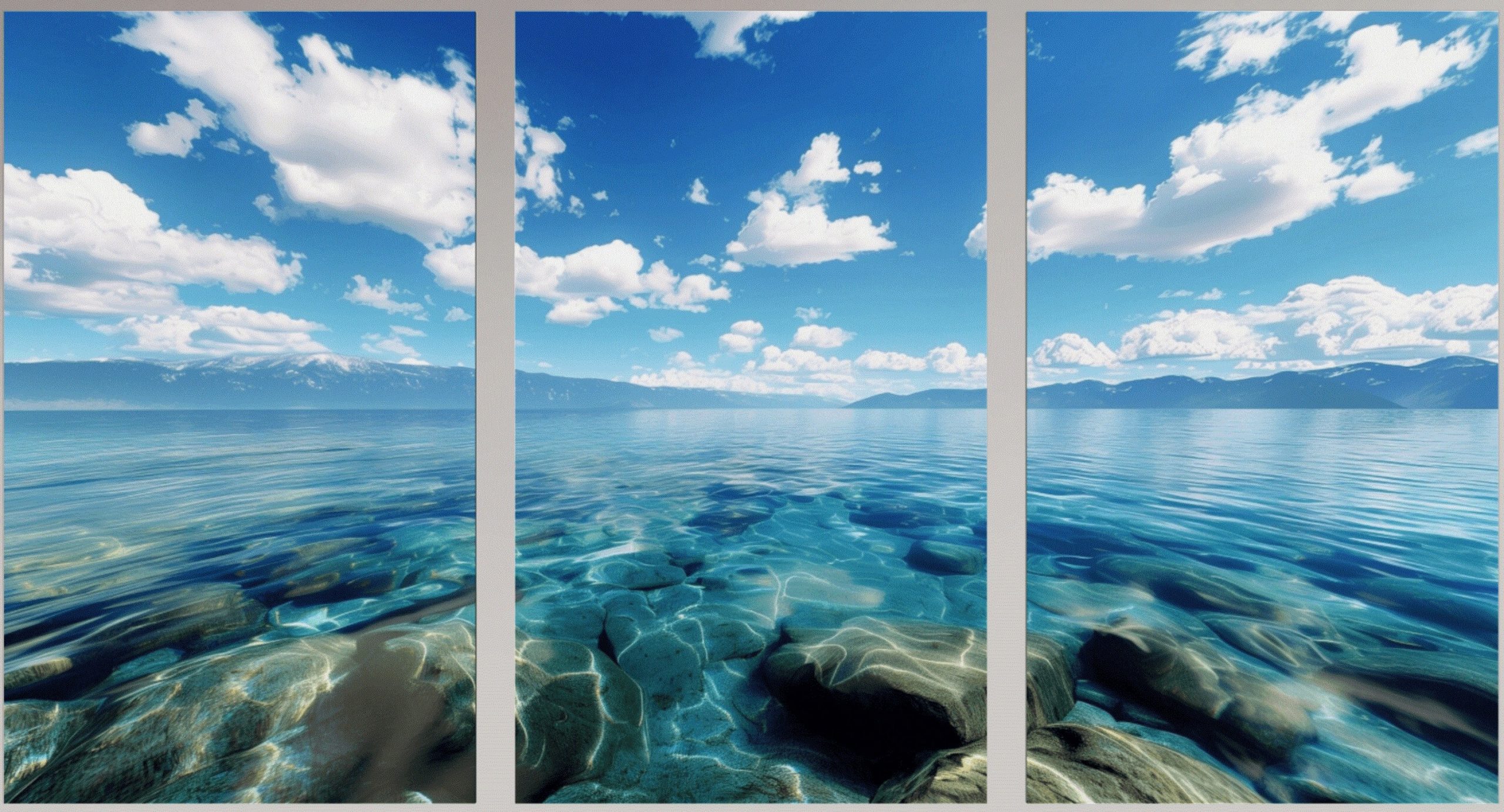 "Eternal Blue" Triptych Art by Tahoe Blue Art.